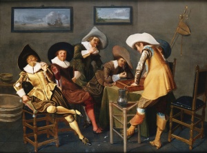 Men smoking pipes in the 17th Century.
